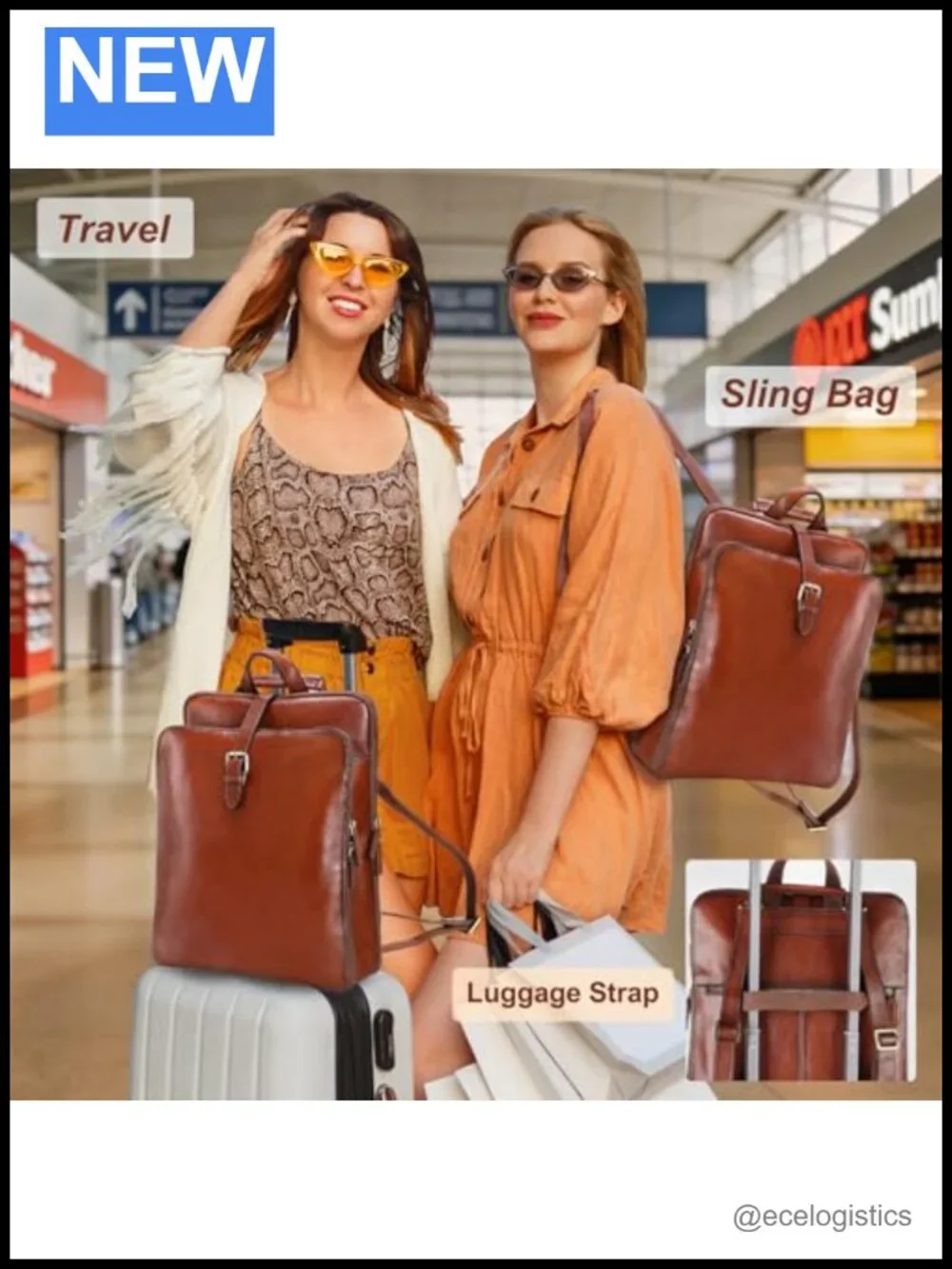 Italian Full Grain Leather Convertible Backpack Purse Laptop Travel